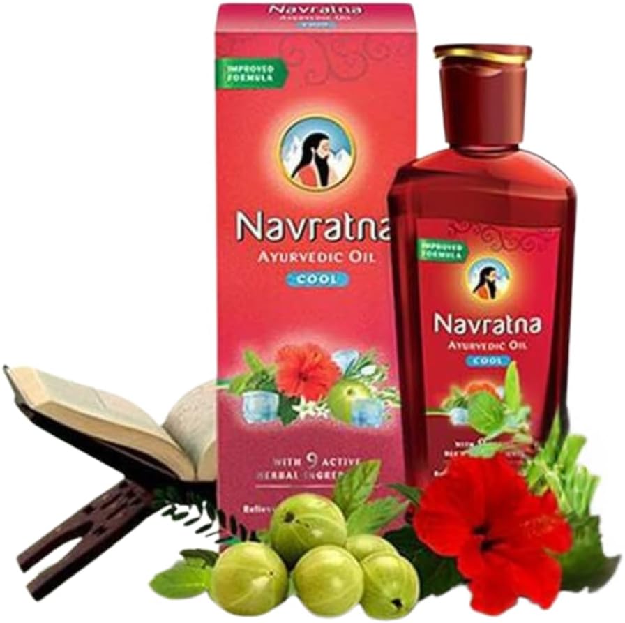 Navratna Ayurvedic cool hair oil with 9 herbal ingredients, 300ml