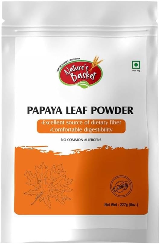 Nature's Basket Papaya Leaf (Carica papaya) Powder - 227 Gra