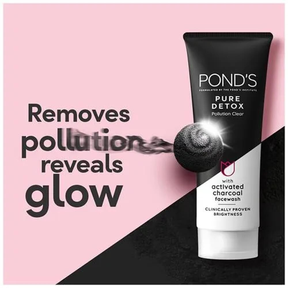 POND'S Pure Detox Deep Cleansing Activated Charcoal Face Scrub - 100 gm