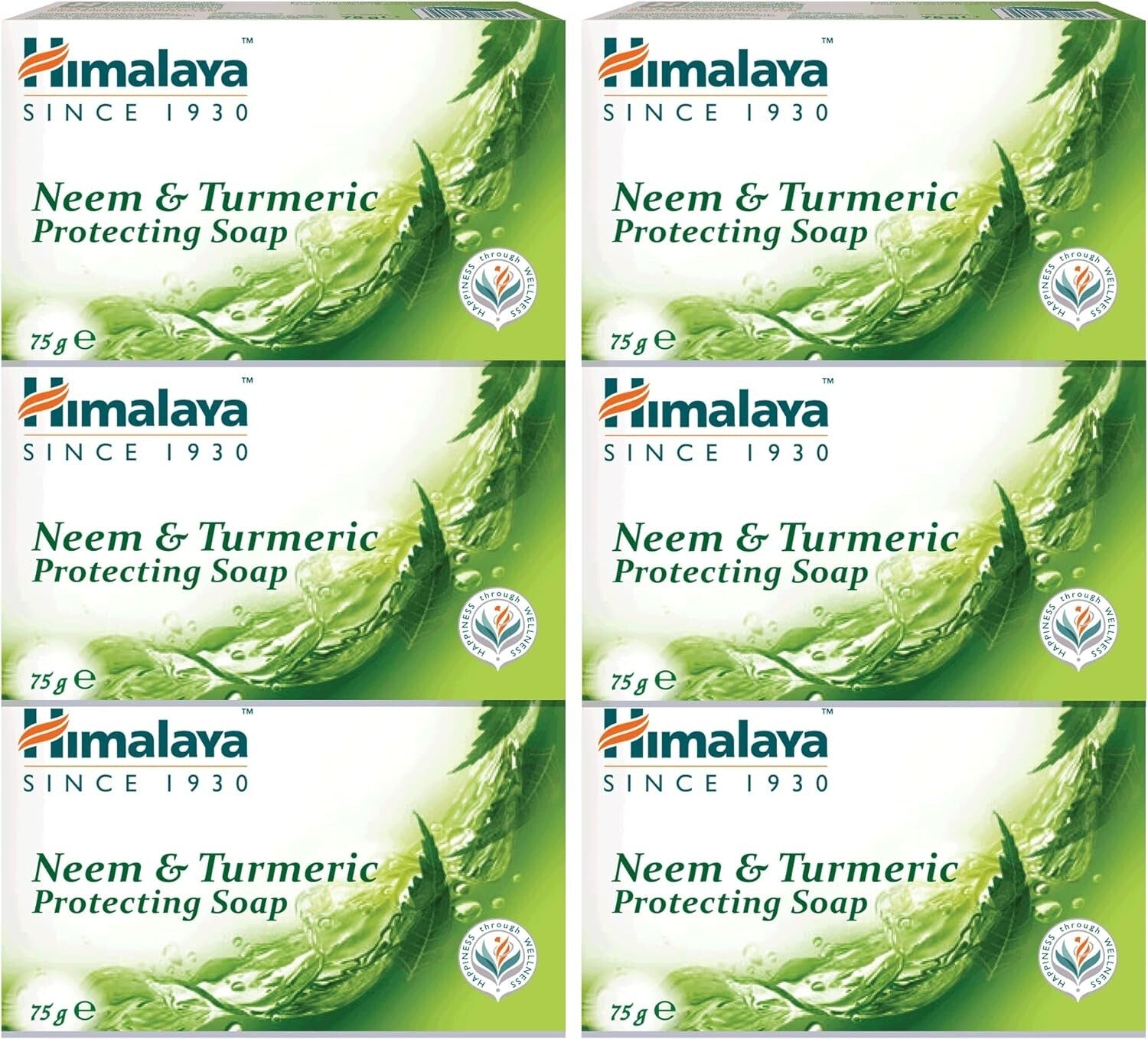 Himalaya HERBALS Protecting Neem & Turmeric Soap 75G(Pack Of 6)  Free Shipping
