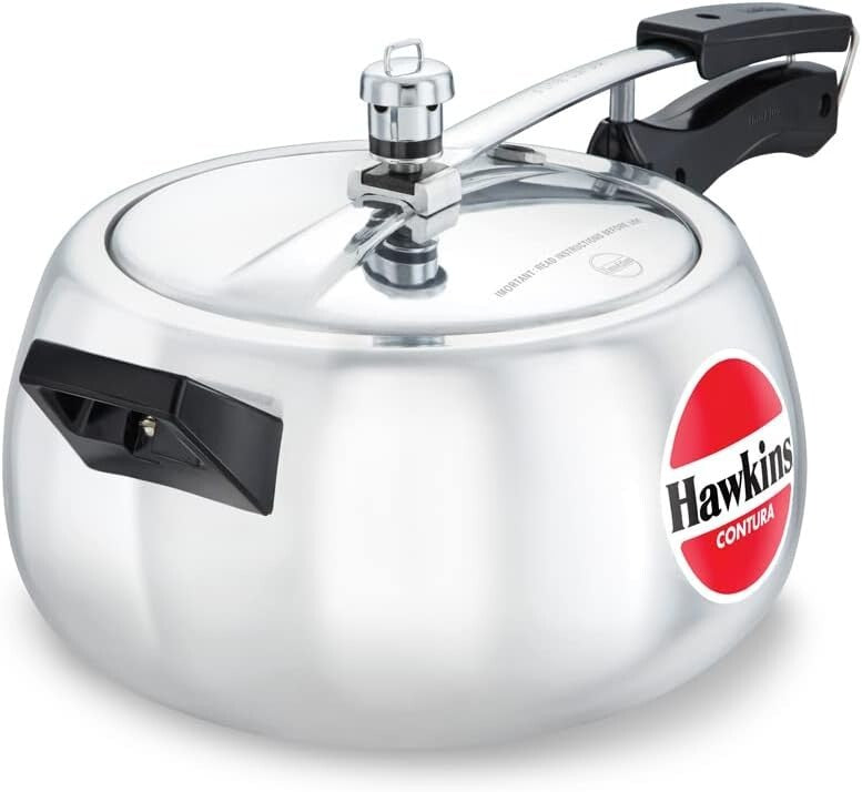 Hawkins Contura Pressure Cooker, 5 Litre Capacity Kitchen Cookware, Silver