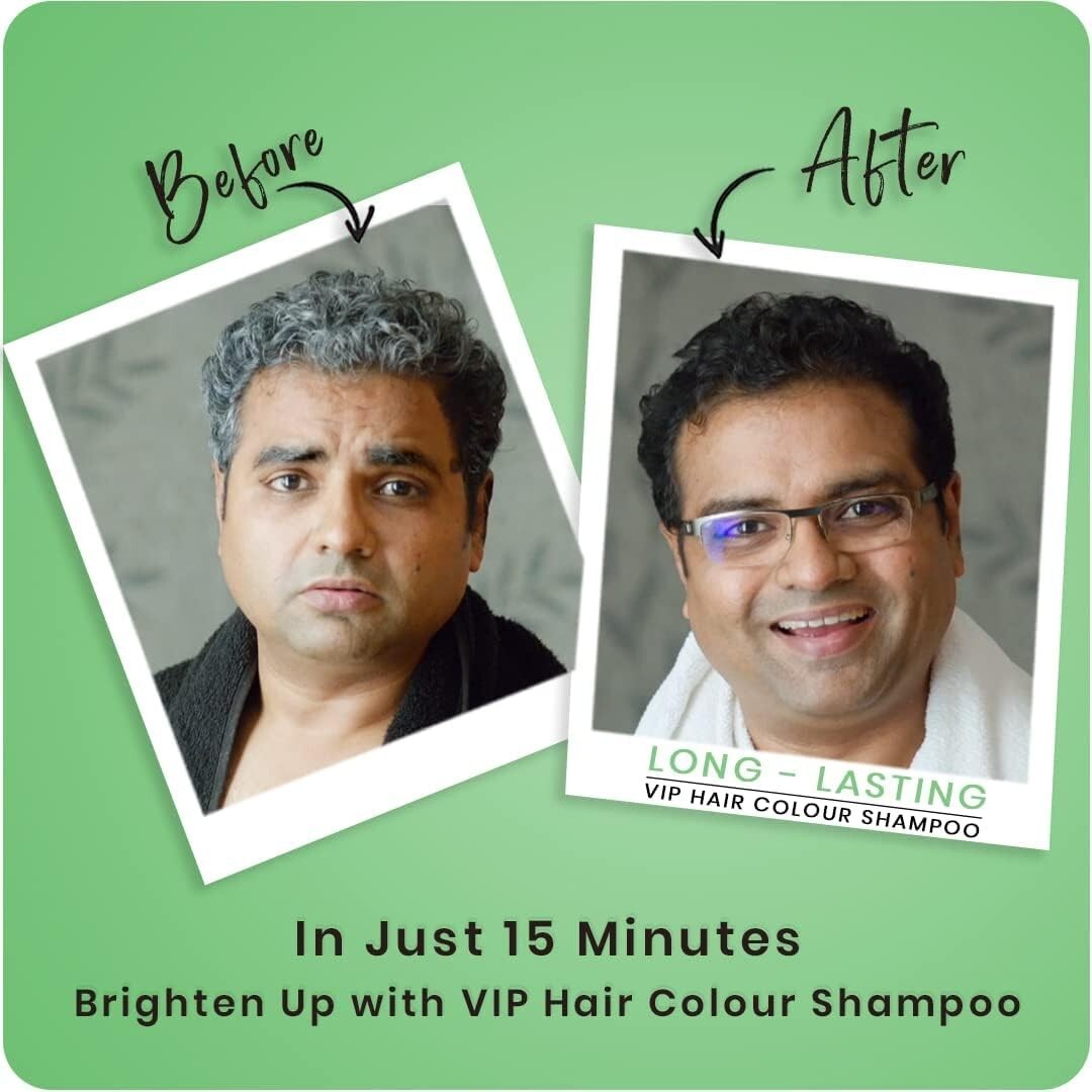 VIP BLACK Hair Colour Shampoo  180ML - Free Shipping