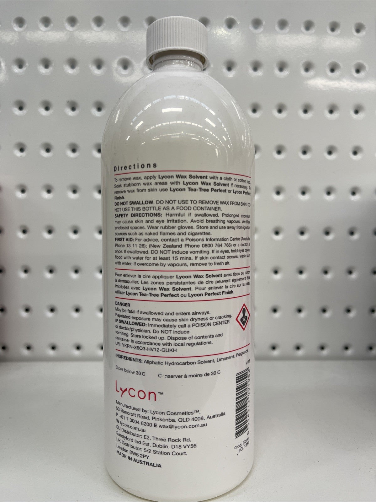 Lycon Wax Solvent Cleans Equipment Beauty Waxing Hair Removal 1L 1000ml.