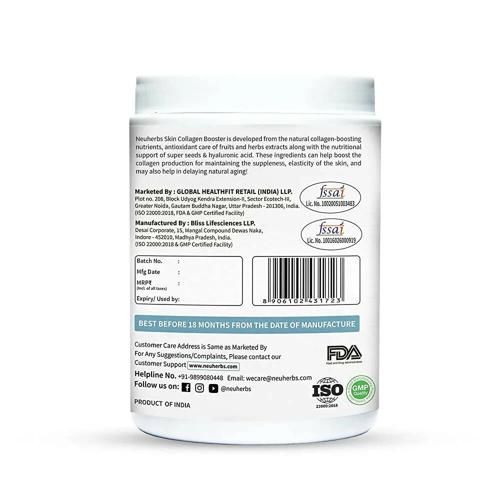 Neuherbs Skin Collagen Booster Powder-Mixed Fruit Flavor -210 gm  Free Shipping