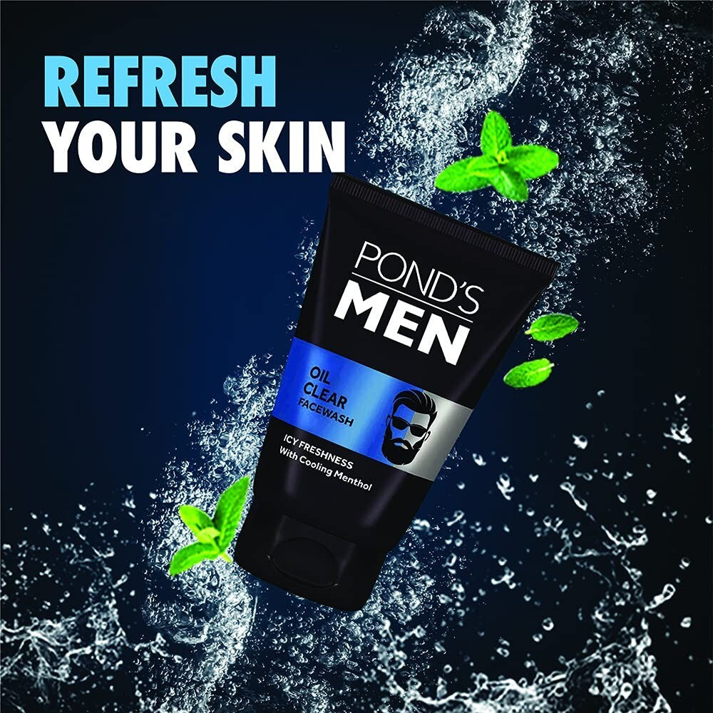 Pond's Men Oil Clear Facewash, 100 g  Free Shipping