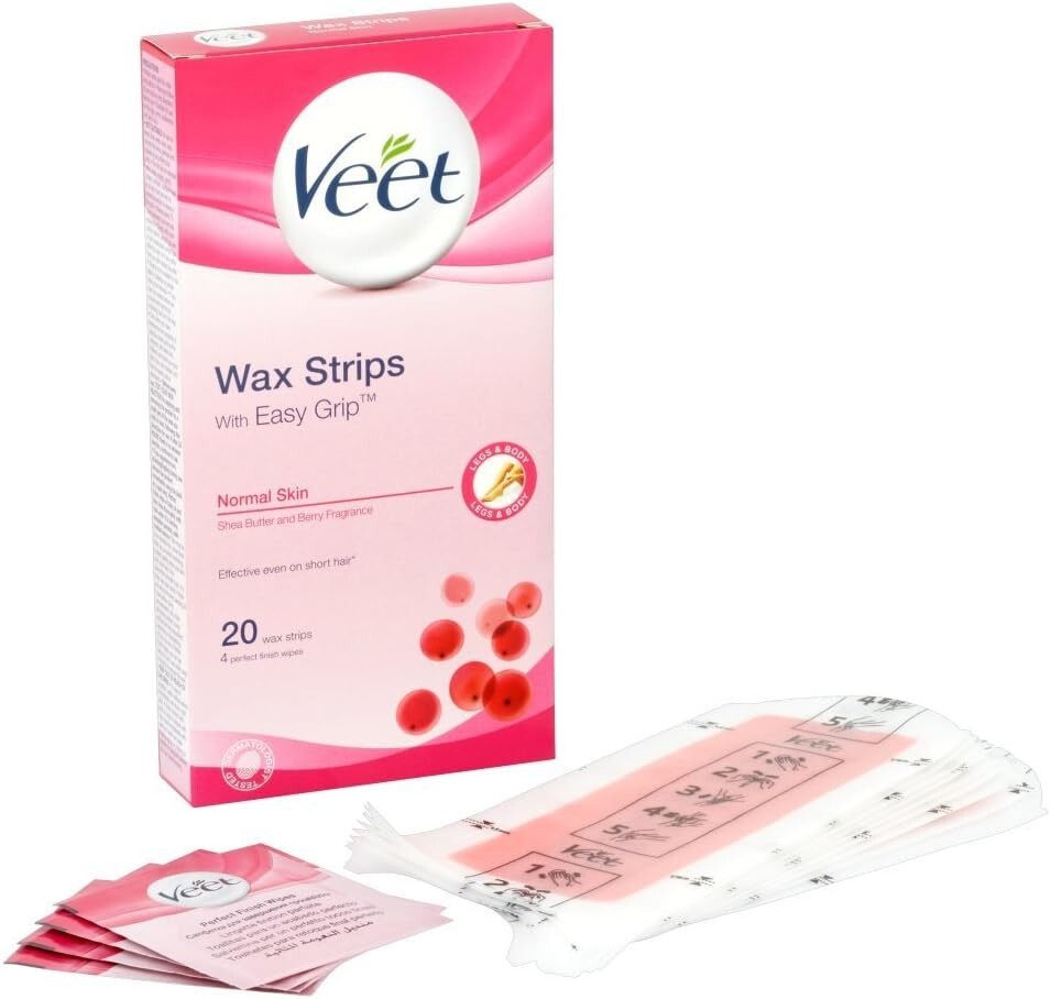 Veet Easy Gelwax Wax Strips Normal Skin, 20 pack (0124618)