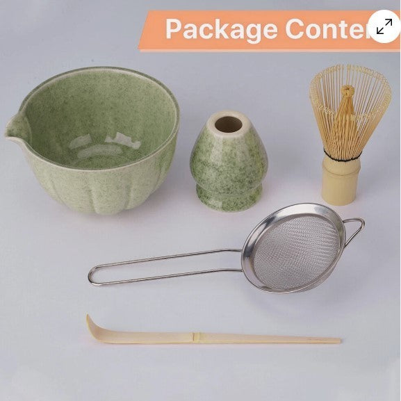 Bamboo Matcha Whisk Set Chasen Chashaku Matcha Whisk for Japanese Tea Ceremony