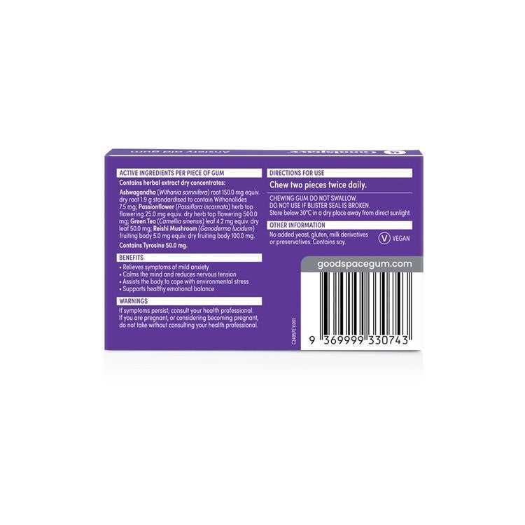 Goodspace Anxiety Aid Chewing Gum Menthol Lift 10 Pieces FREE SHIPPING