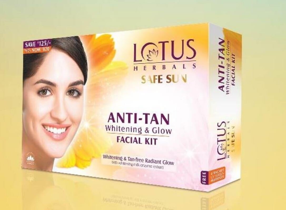 Lotus Safe Sun Anti Tan Whitening and Glow 4 in 1 Facial Kit… Free Shipping