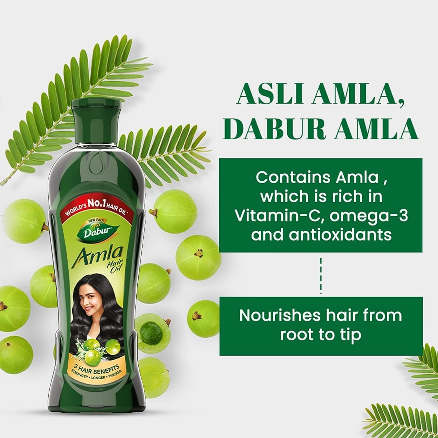 Dabur Amla Hair Oil 325ml - Herbal gooseberry oil Indian Fast Hair Growth-Shine