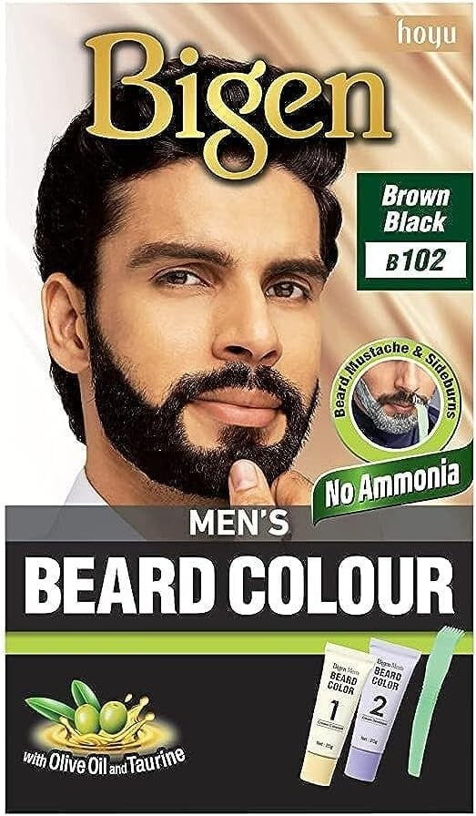 Bigen Men's Beard Colour Brown Black B102  Free Shipping