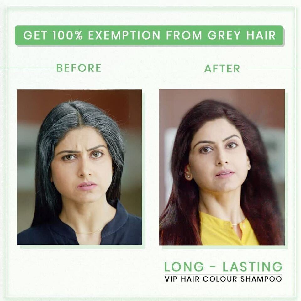 VIP HAIR COLOUR SHAMPOO | Dark Brown | For Men & Women - 180ml  Free Shipping