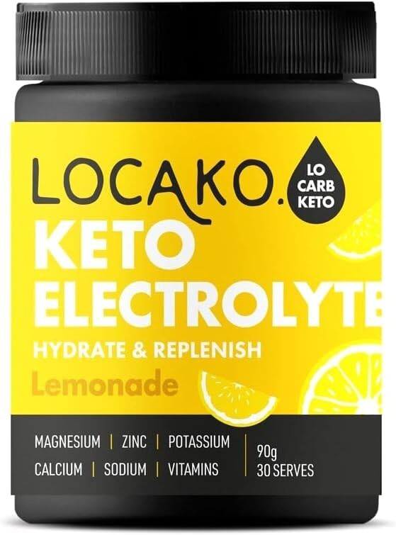New Locako Keto Electrolyte Hydrate & Replenish Lemonade 90g 30 Serves