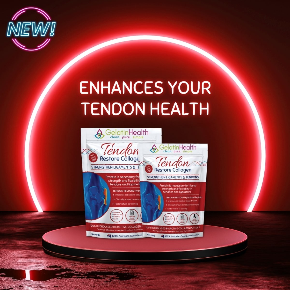 Gelatin Health -  Tendon Restore Collagen 450g FREE SHIPPING