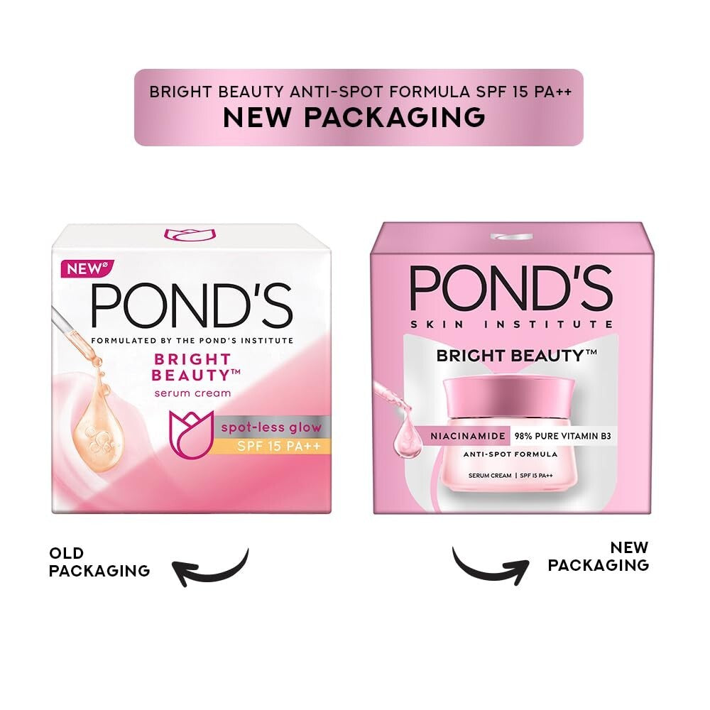 POND'S Bright Beauty Day Cream 35 g, Non-Oily, Mattifying Daily Face Moisturizer