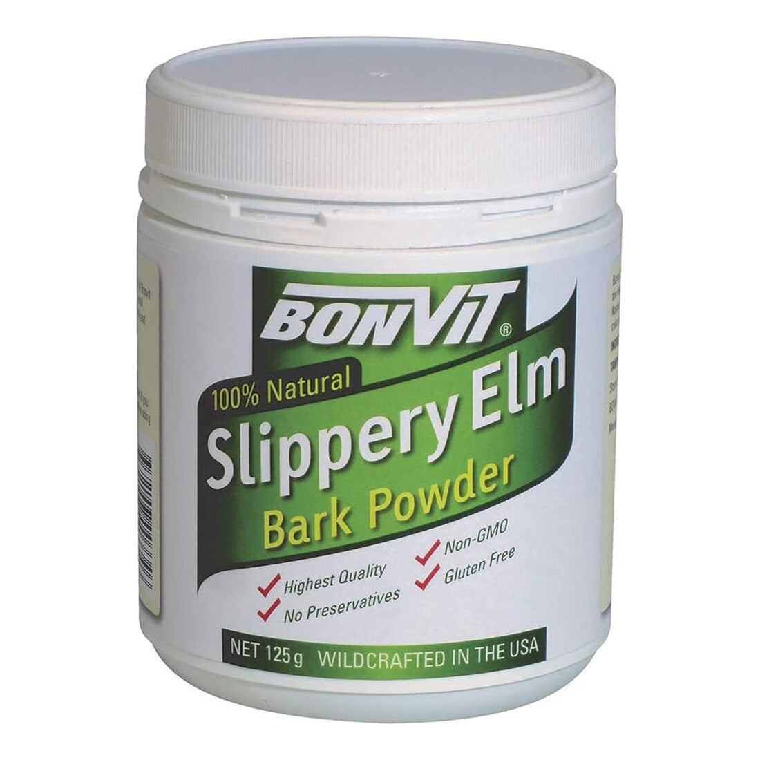 BONVIT 100% Natural Slippery Elm Bark Powder 125g Free shipping