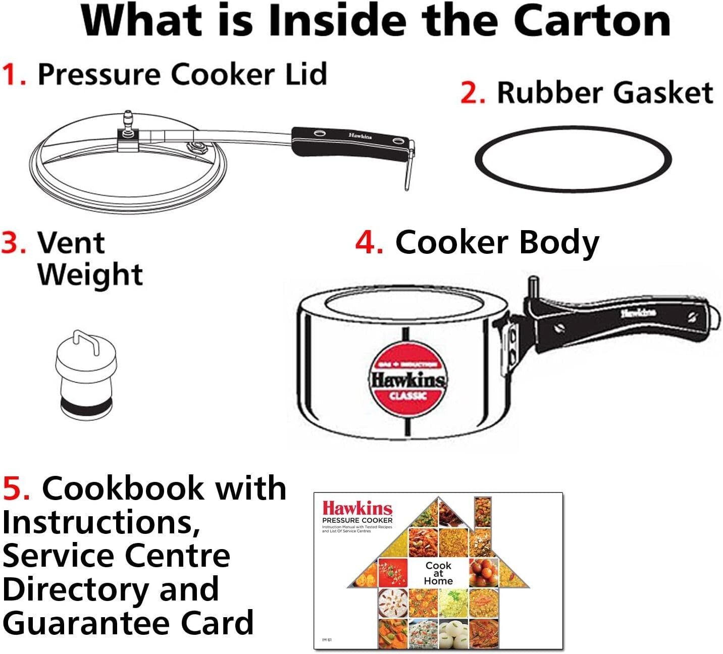 Hawkins Classic 1.5 Liter inner lid aluminum pressure cooker, induction cooker