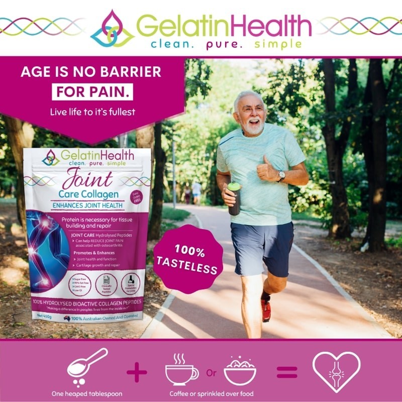 GELATIN HEALTH JOINT CARE 225g -HYDROLYSED BIOACTIVE COLLAGEN PEPTIDES FREE SHIP