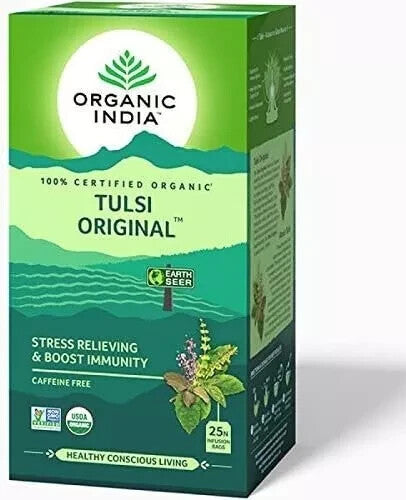 Pack of 5 - Organic India Tulsi Original - 25 Tea Bags  Free Shipping