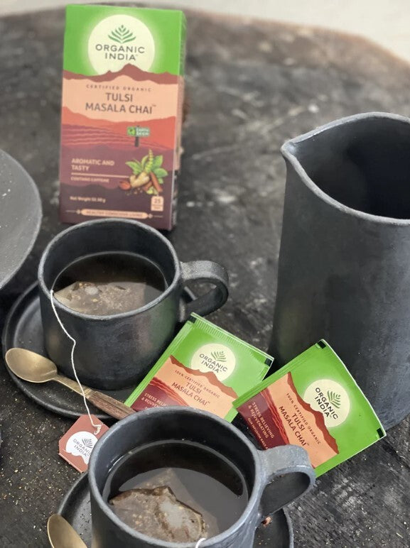 Organic India Tulsi Masala Chai 25 Tea Bags  Free Shipping