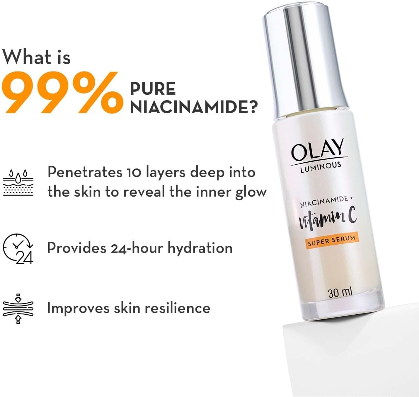Olay Luminous Niacinamide + Vitamin C Super Serum - 30ml  Free Shipping