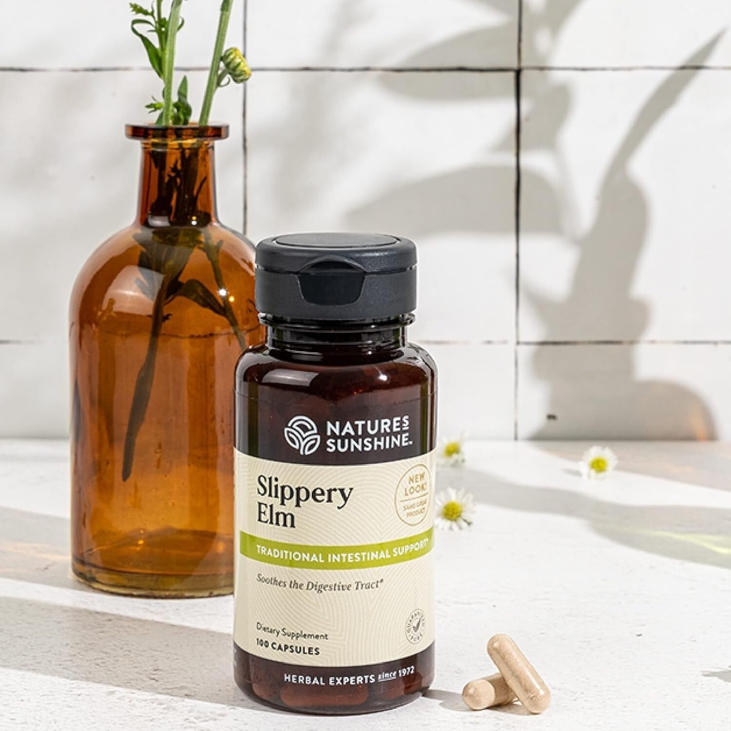 Nature's Sunshine Slippery Elm 360mg 100c  Free Shipping