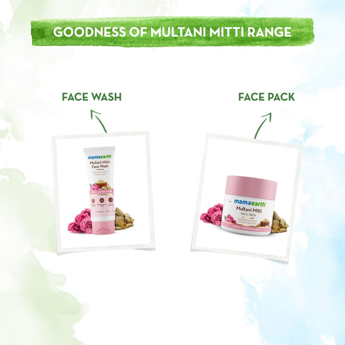 Mamaearth Multani Mitti Face Wash with Multani Mitti & Bulgarian Rose Oil 100 ml