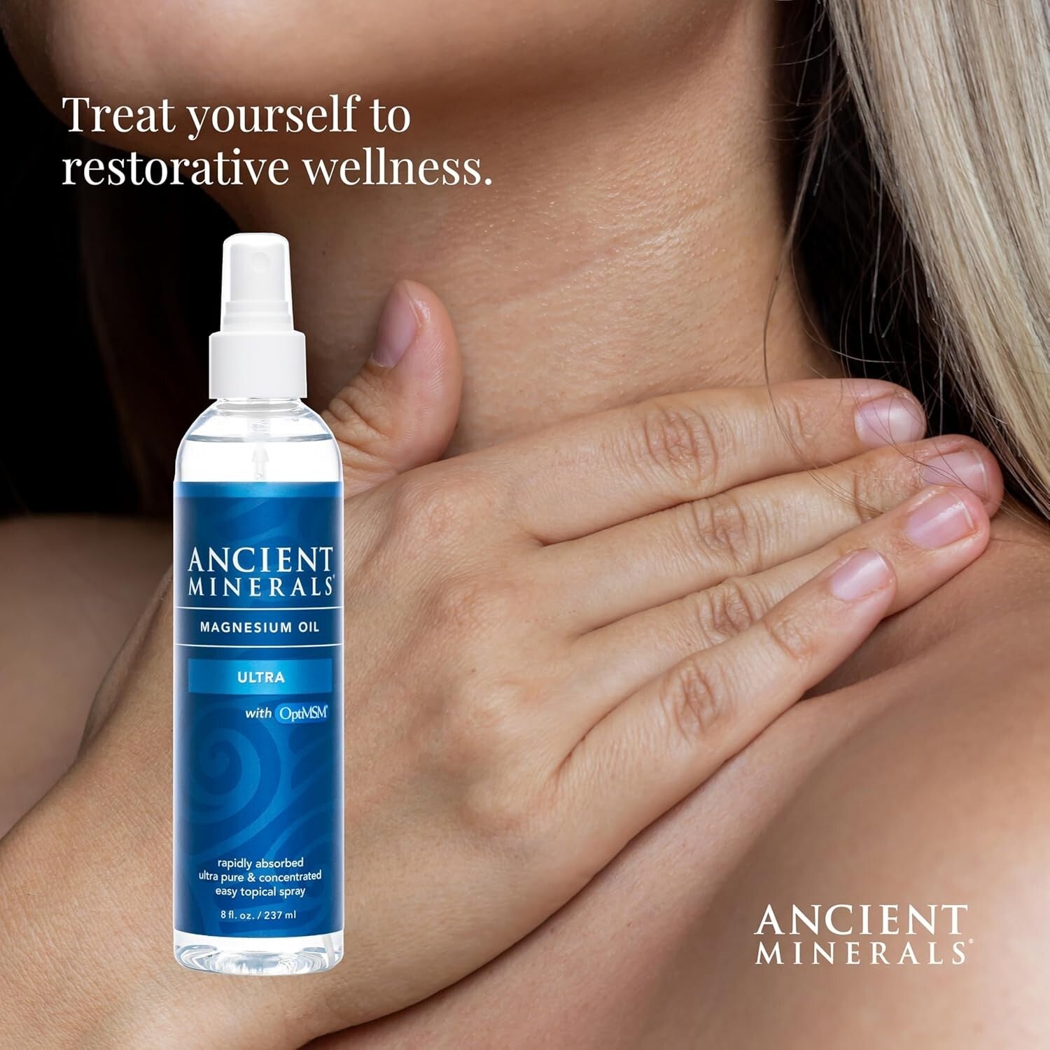Ancient Minerals Magnesium Oil Ultra with OptiMSM Spray - 237 ml