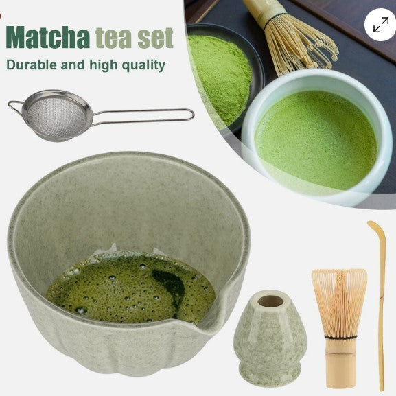 Bamboo Matcha Whisk Set Chasen Chashaku Matcha Whisk for Japanese Tea Ceremony