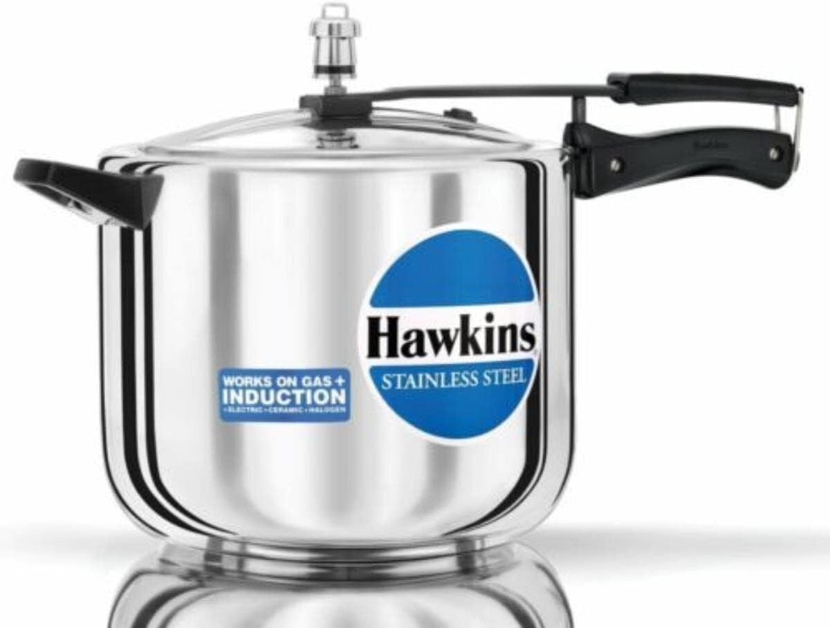 Hawkins Stainless Steel Induction Compatible Pressure Cooker, 10 Litre Capacity,