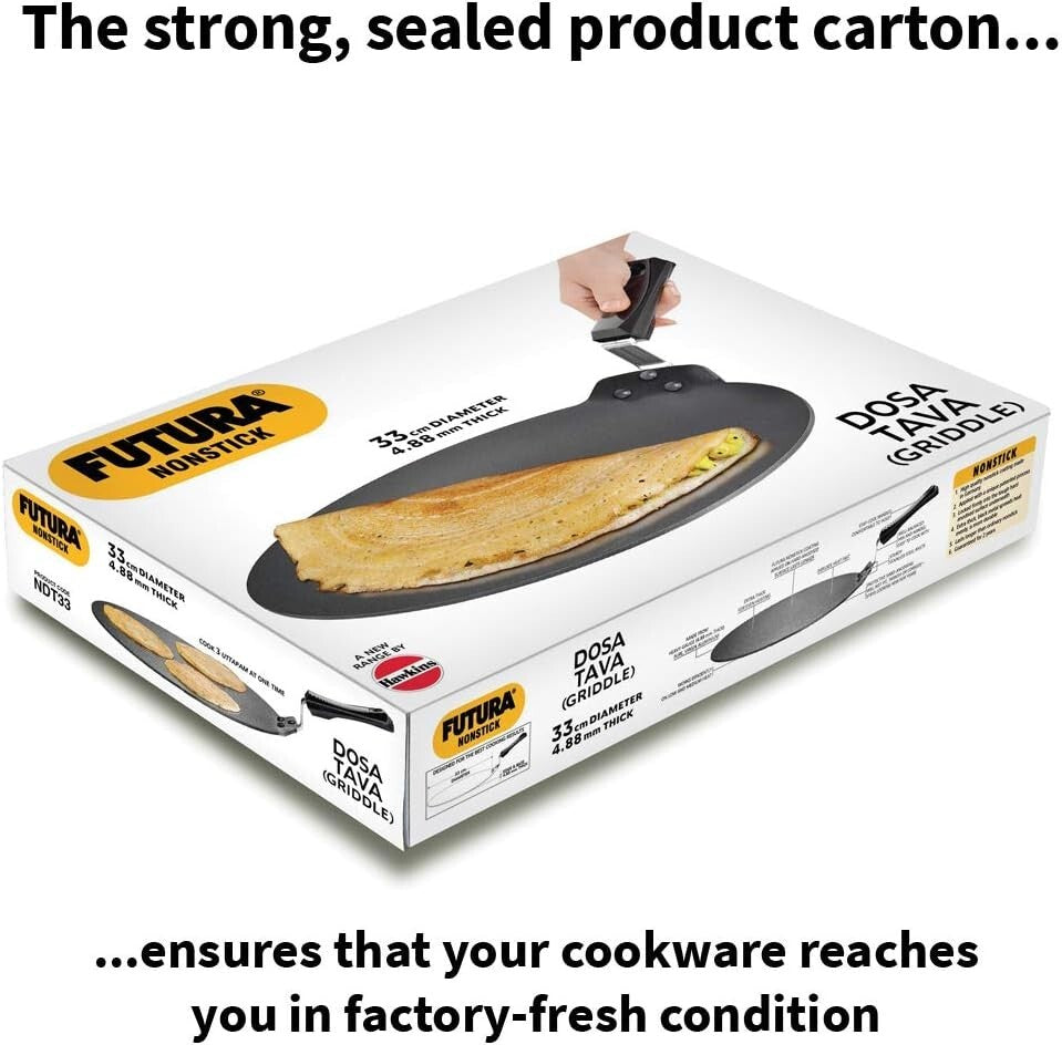 Futura Hawkins Non Stick Dosa Tava Griddle 33cm Diameter & 4.88mm Thick TAWA