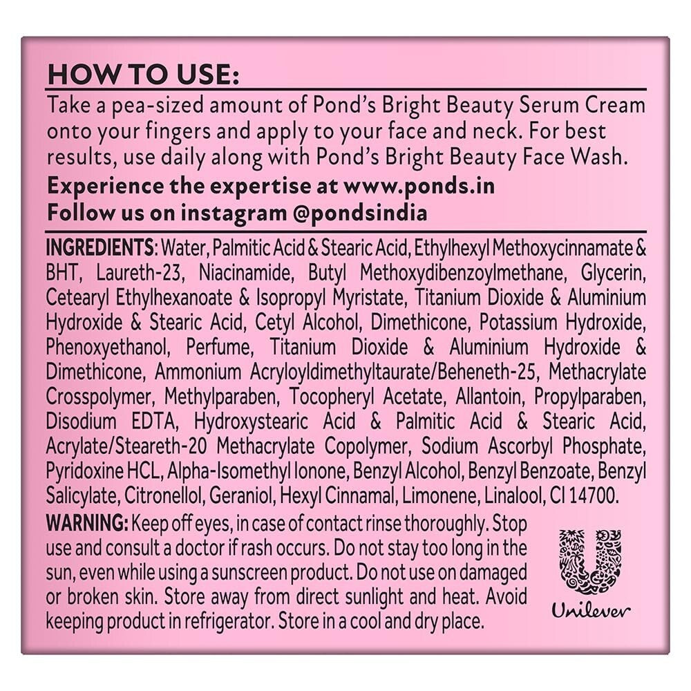 POND'S Bright Beauty Day Cream 35 g, Non-Oily, Mattifying Daily Face Moisturizer