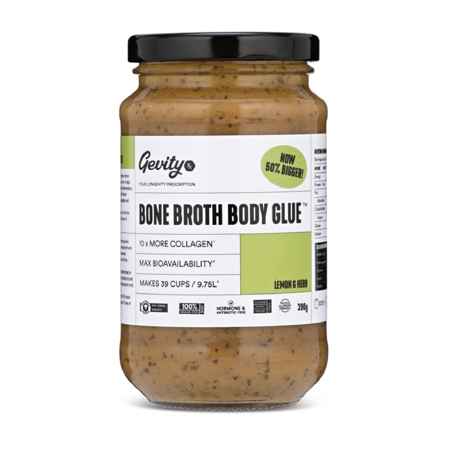 Gevity Rx Bone Broth Body Glue Lemon 390g  Free Shipping
