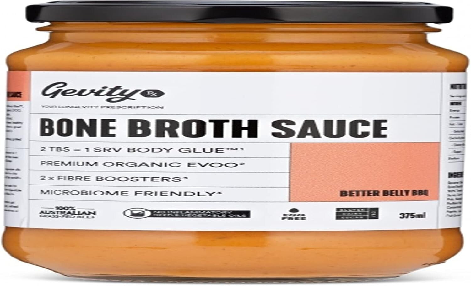 Gevity Rx Bone Broth Better Belly BBQ 375ml