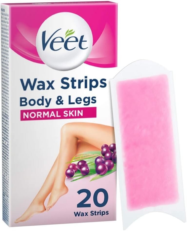 Veet Easy Gelwax Wax Strips Normal Skin, 20 pack (0124618)
