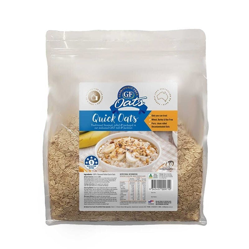 Gloriously Free GF Quick Oats Aussie 2kg  Free Shipping