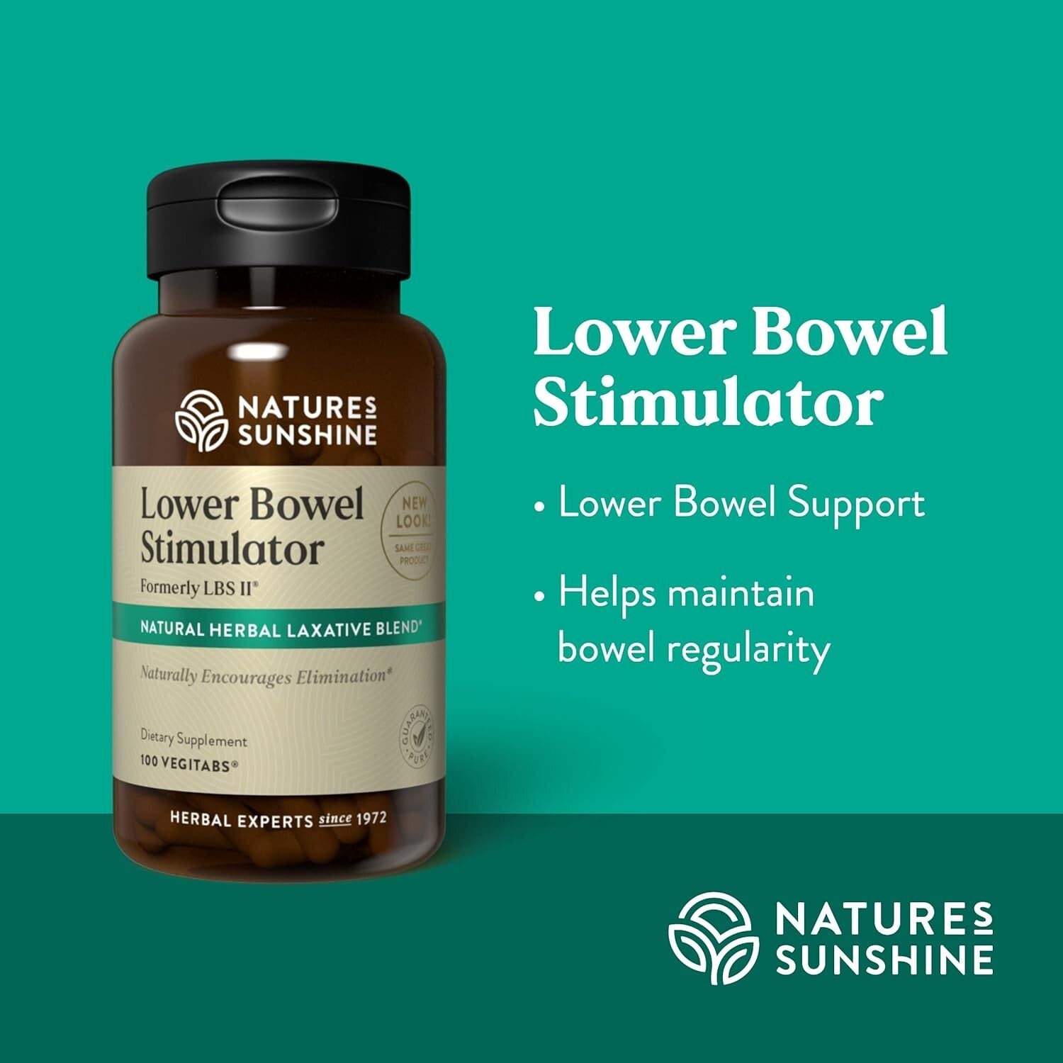Natures Sunshine Lower Bowel Stimulant 100 capsules laxative constipation