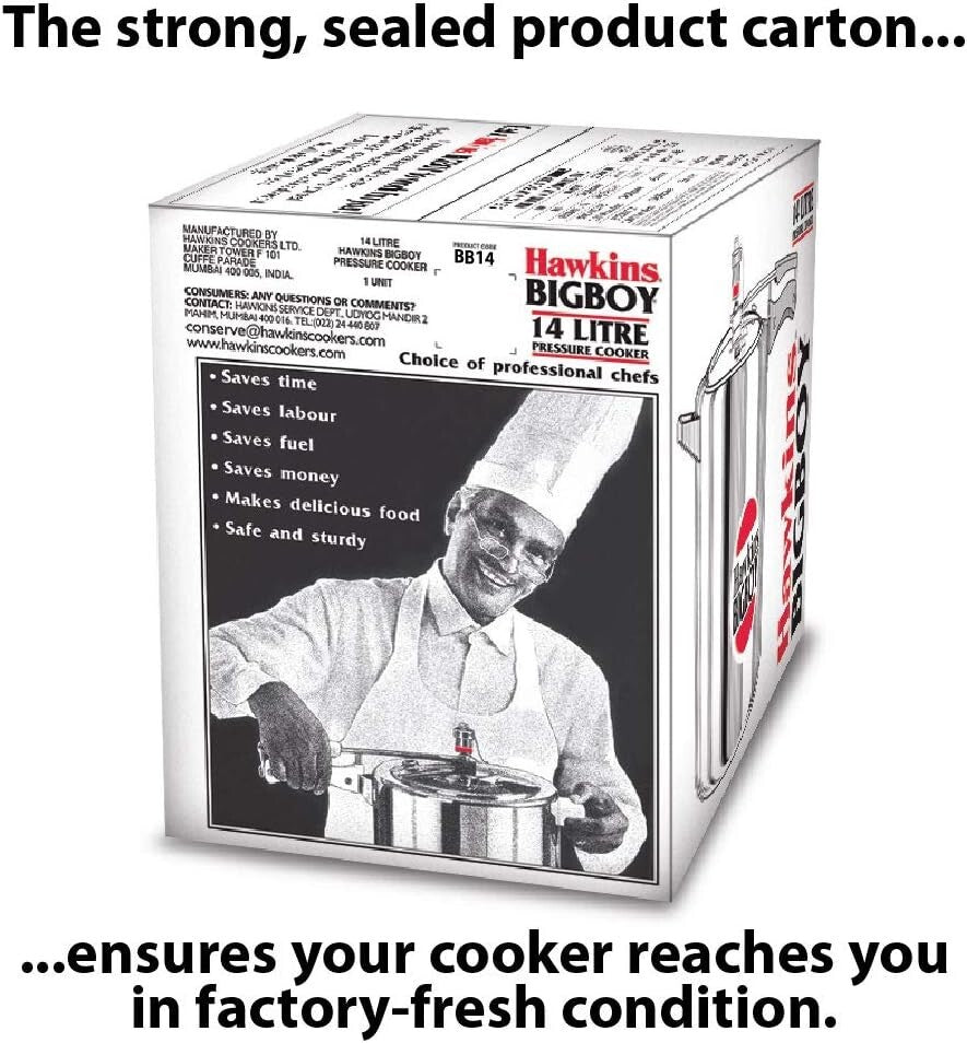 Hawkins Bigboy Pressure Cooker, 14 Litre Capacity  Free Shipping
