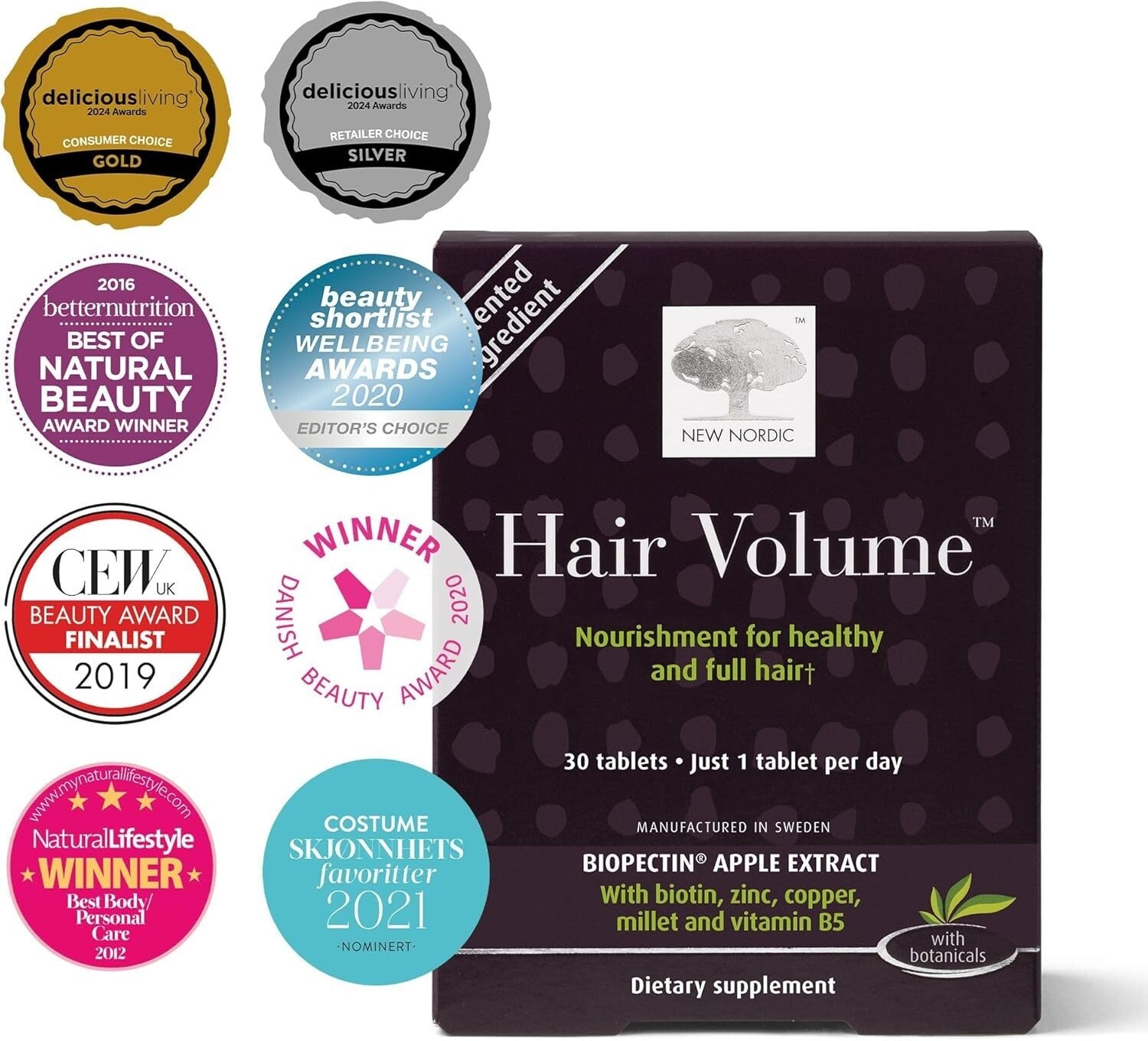 New Nordic Hair Volume Dietary Supplement - 30 Tablets