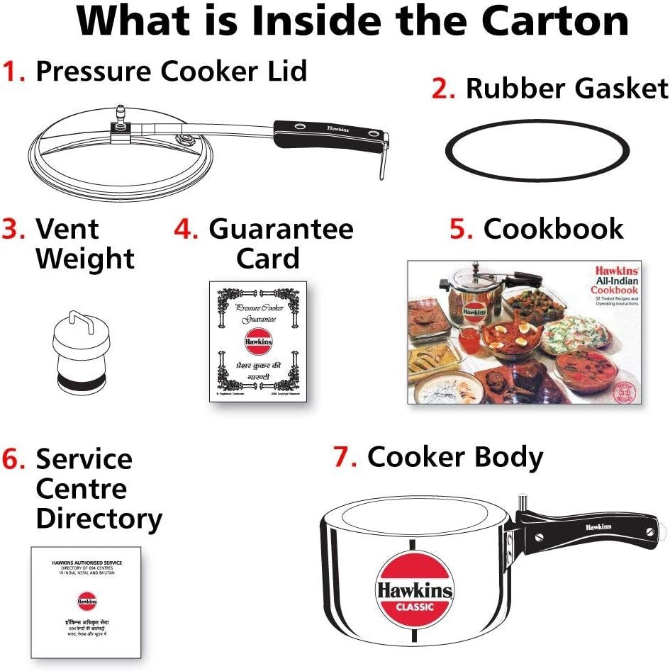 Hawkins Classic Pressure Cooker, Silver, HawCL3W 3-Liter Wide Mouth