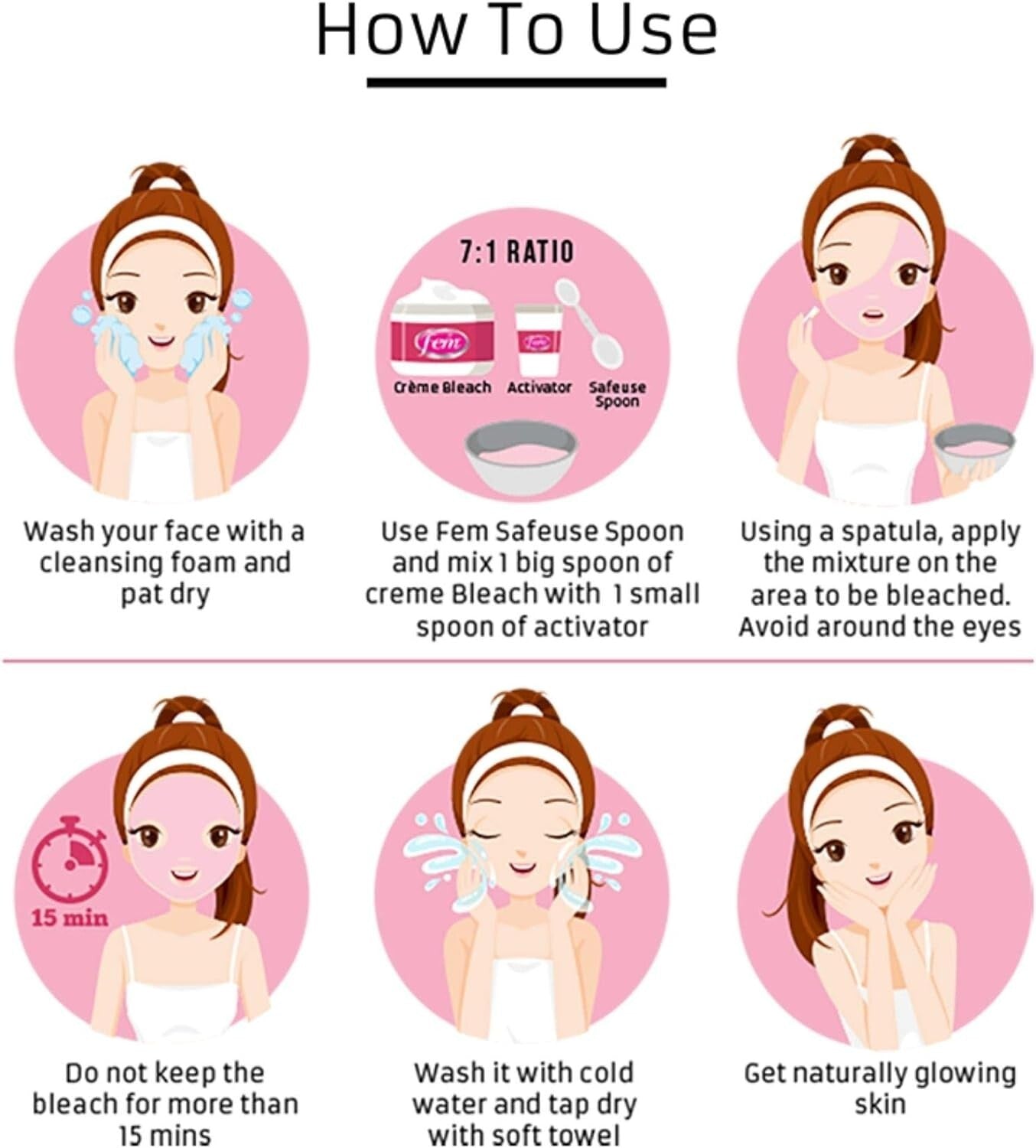 Fem Fairness Naturals Skin Bleach, Saffron, 64 G  Free Shipping