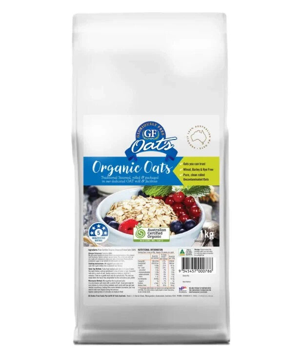 GLORIOUSLY FREE ORGANIC OATS 1 kg  Free Shipping
