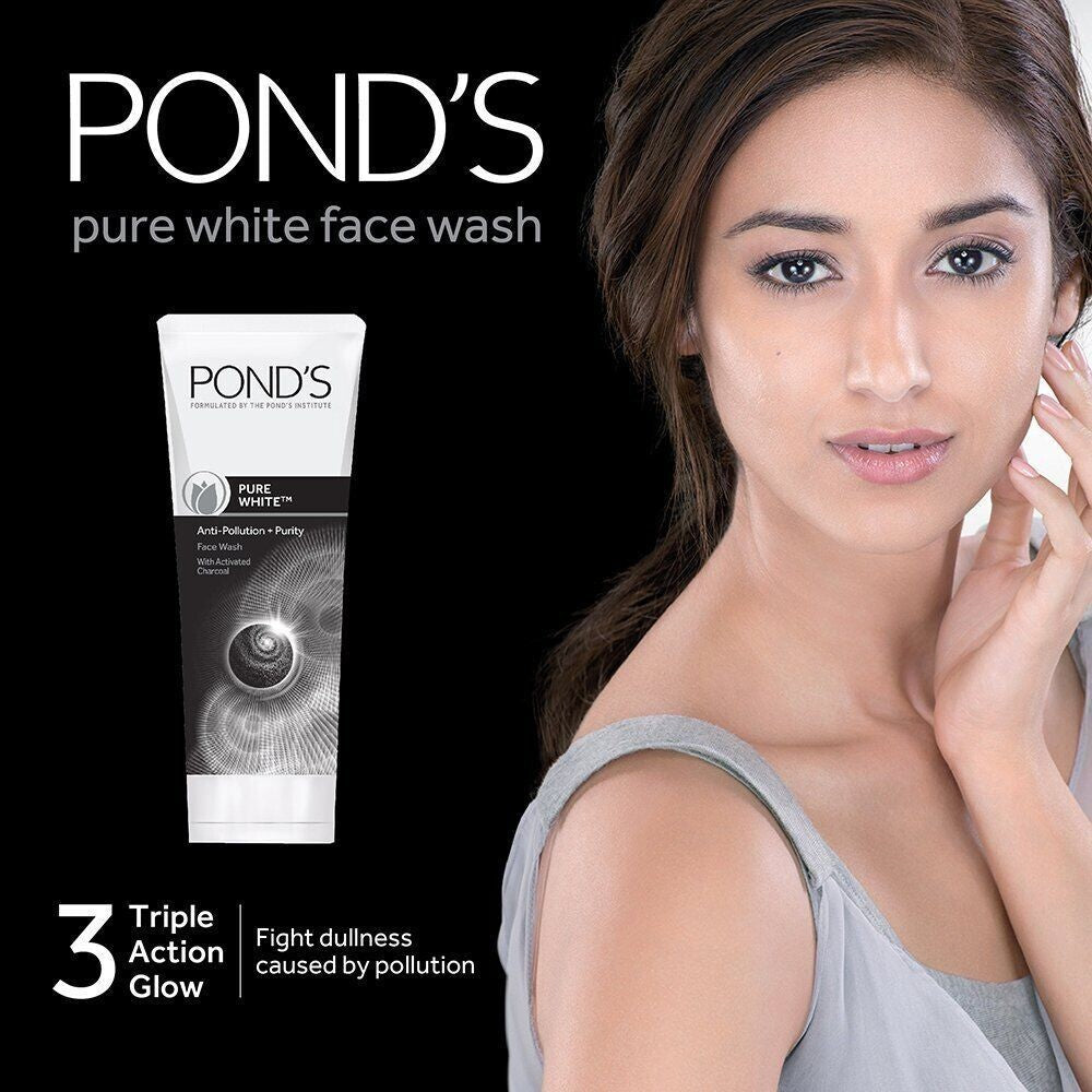 Pond's Pure White Anti Pollution Face Wash, 100 g (pack of 2) free shipping