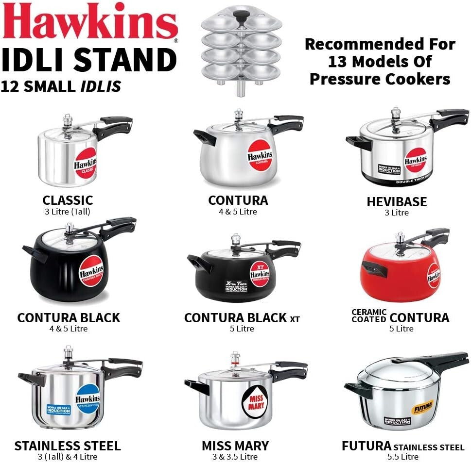 Hawkins 12 Idli Set for 3.0 Litre Pressure Cooker  Free Shipping
