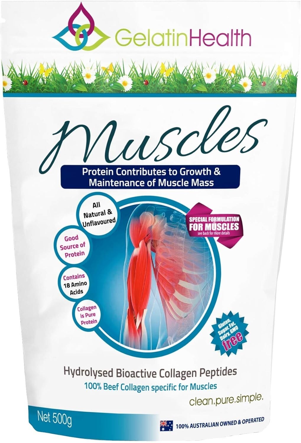 Gelatin Health Muscle Repair Collagen, 500 grams Free Shipping