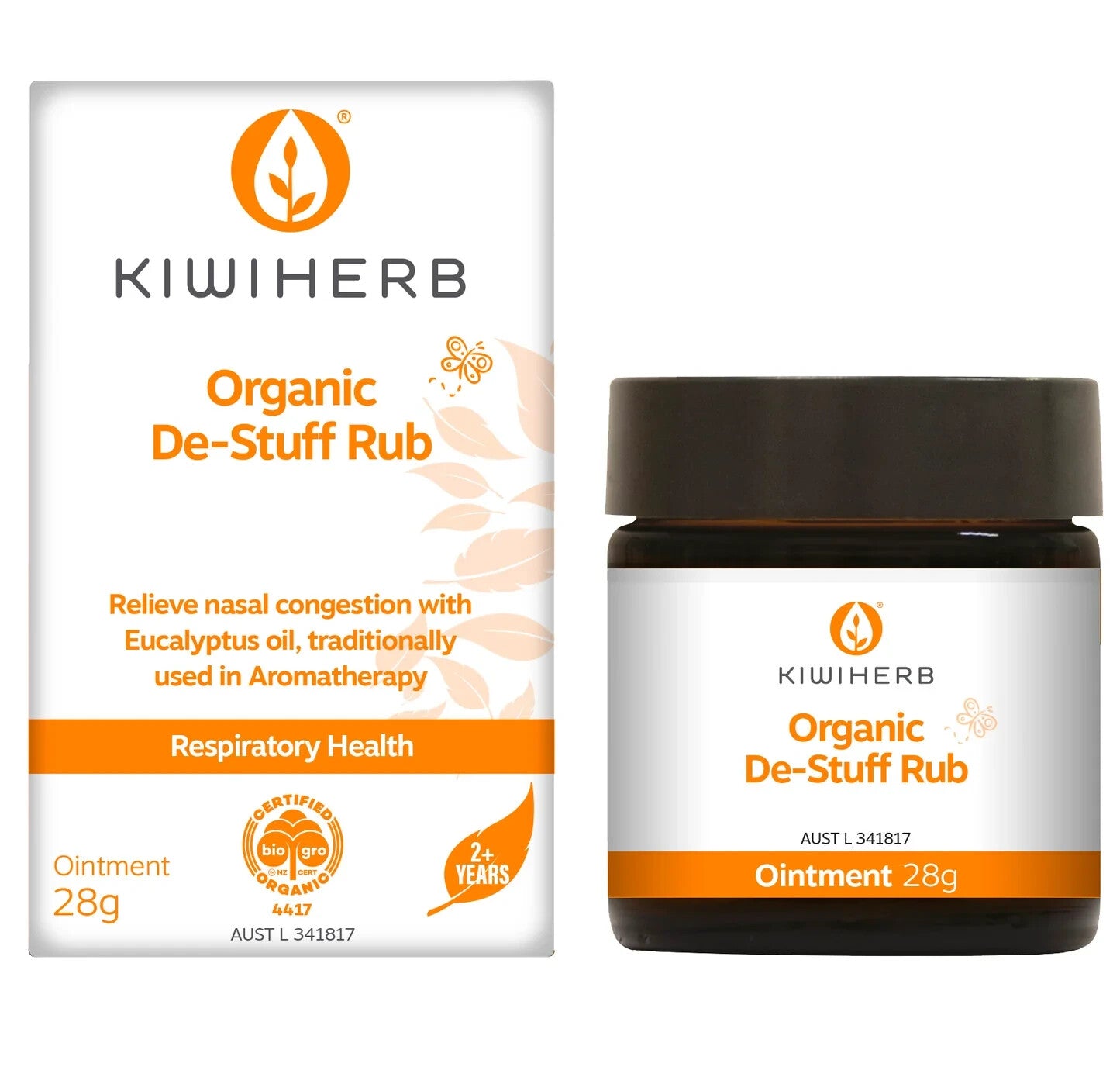 Kiwiherb Organic De-Stuff Rub  Free Shipping