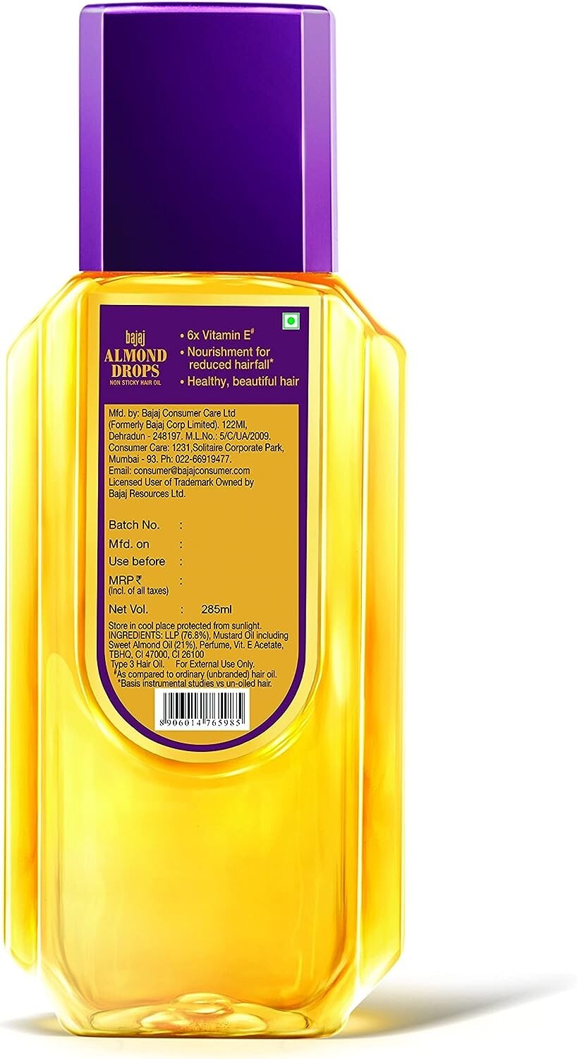 Bajaj  Almond Drops Hair Oil 300ml  Free Shipping