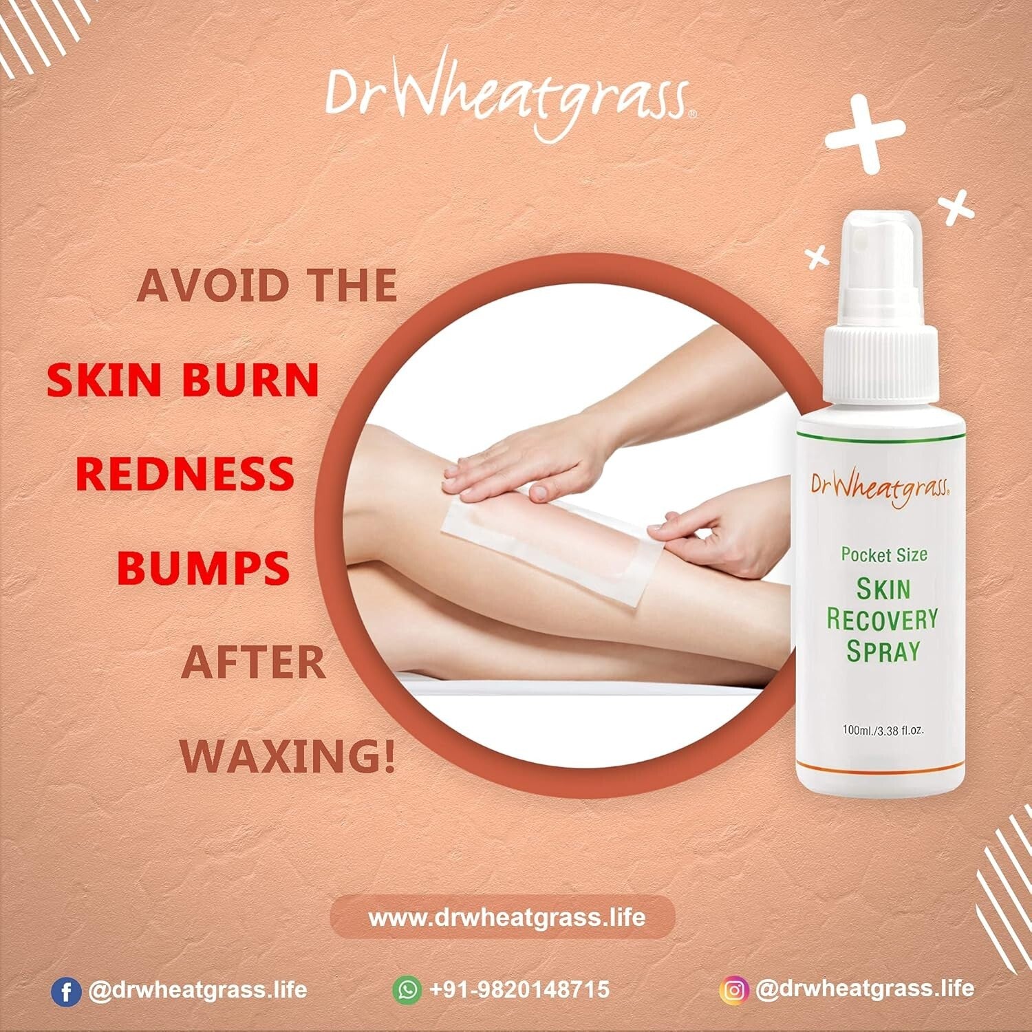 Dr Wheatgrass Skin Recovery Spray - 175ml  Free Shipping