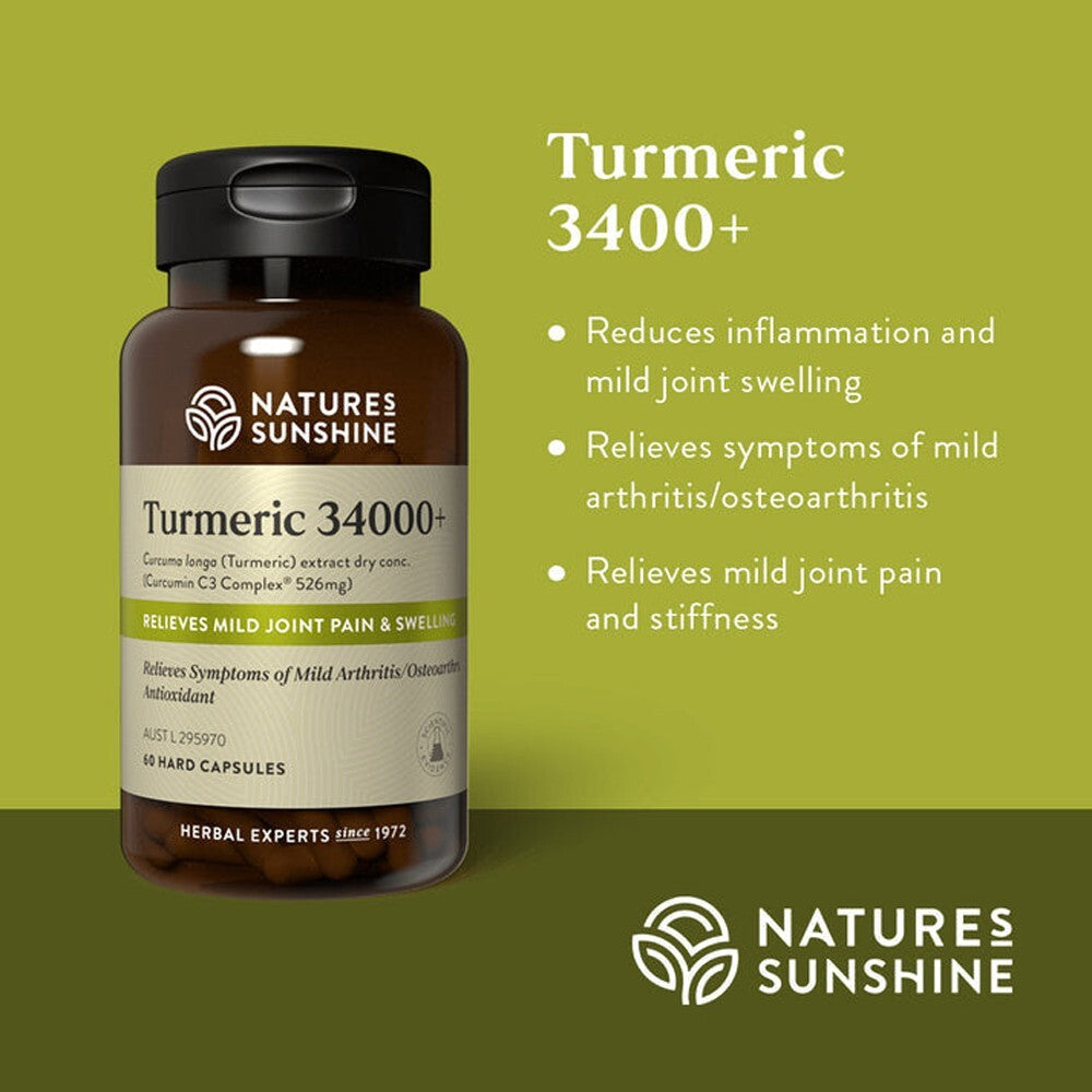 Nature’s Sunshine Turmeric 34000+ Vitamin Capsule - 60 Count Free shipping