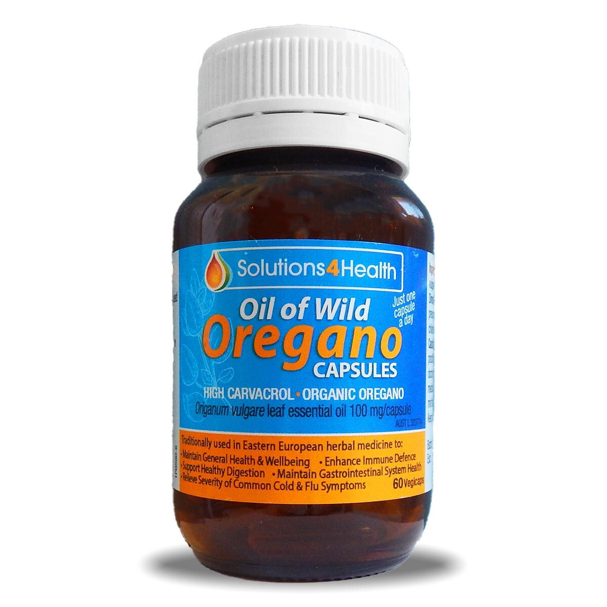 Solutions 4 Health Oil of Wild Oregano Capsules Digestion & Detoxification 60vc